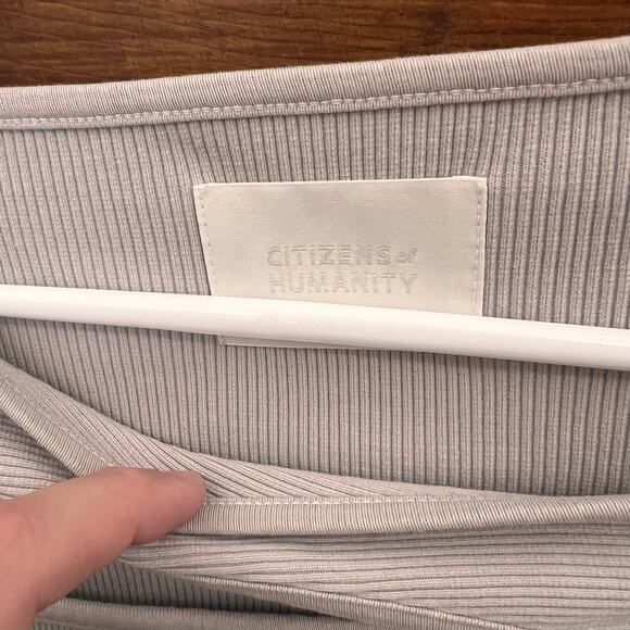 Citizens of Humanity sz XS Iris Long Sleeve Cut Out Top Greysmoke NWT Grey $130 - Picture 4 of 16